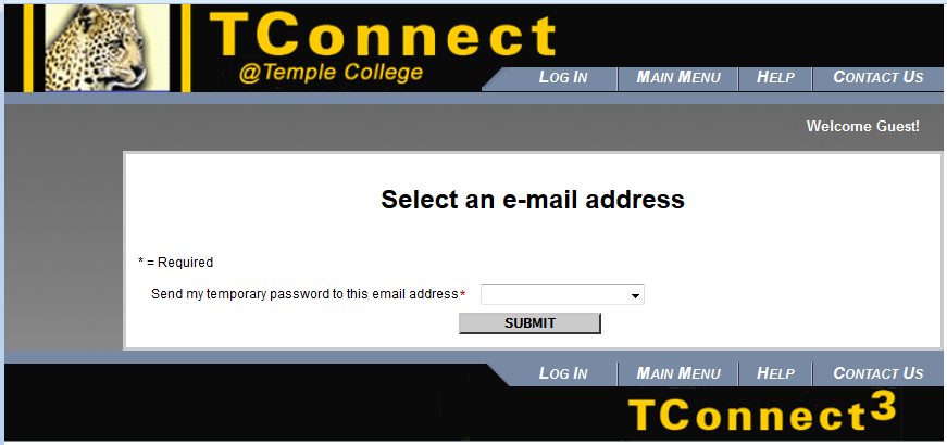 select an email address