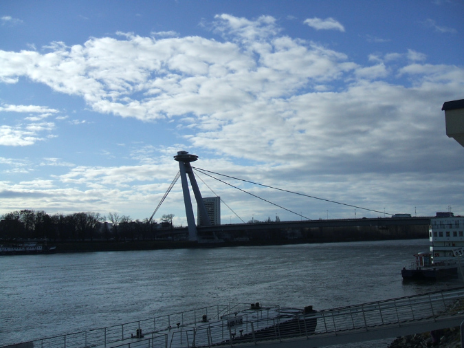Communist era bridge over the Danube