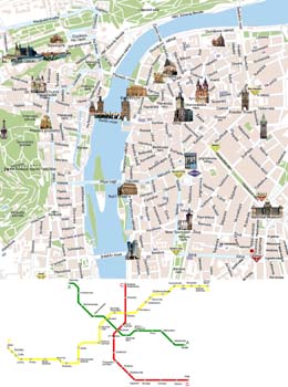 Map of Prague, and many items on Golden Tour