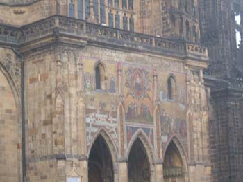 Close up of detail above the Kings Golden Door, St. Vitus, Prague Castle