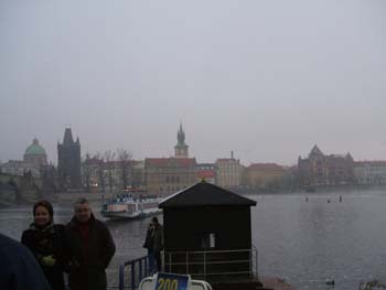 Tour boat ramp on the Little Quarter side of Prague