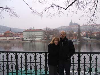 Craig and Susann on the Vtalva, near Mánesuv Most, Prague