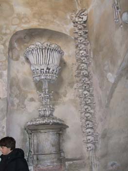 Bone decorations in Kostnice Ossuary, near Kutna Hora
