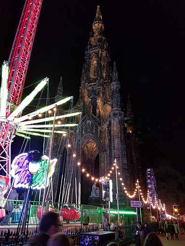 Scott's Tower and Christmas fair, Edinburgh