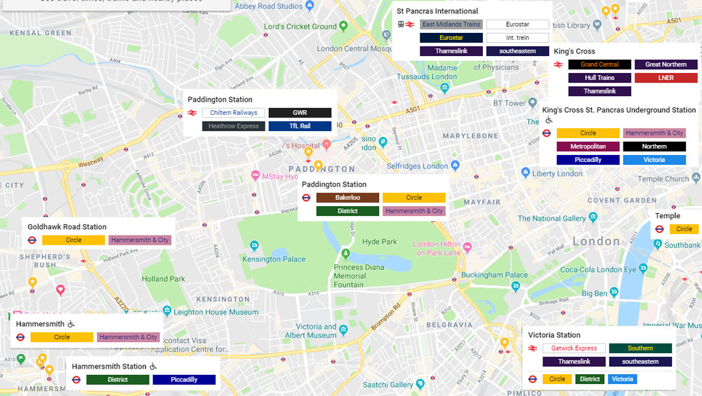 London Train Metro Map