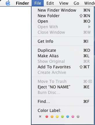 Mac file menu