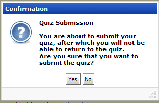 Quiz Submit message
