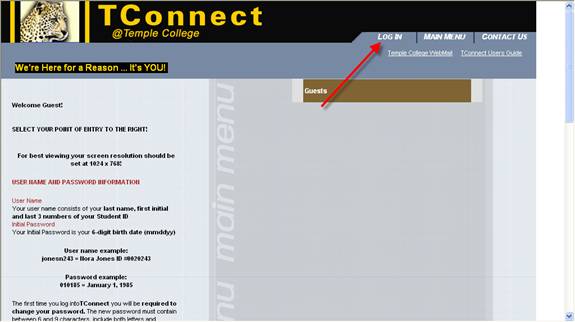 Log in to TConnect
