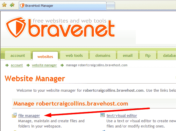 Bravenet file manager