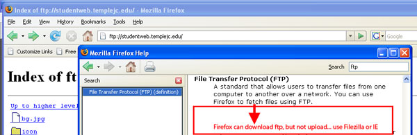 Firefox ftp help