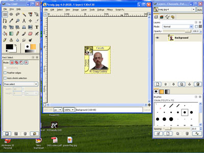 Typical GIMP layout with image and tool windows