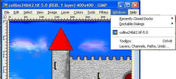 GIMP dock options