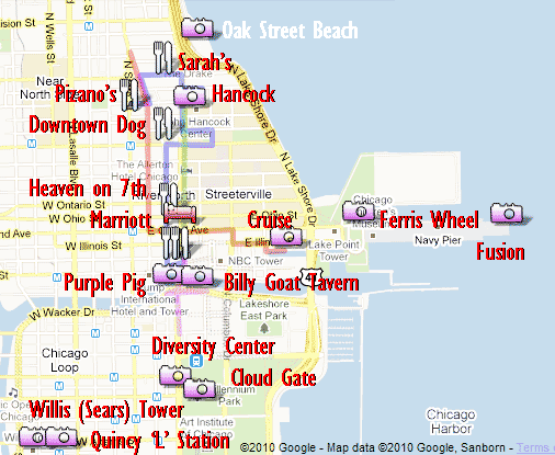 Small map of sites in Chicago