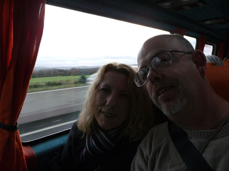 On the mini bus