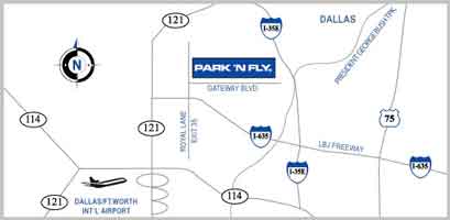 Map Park'Ffly, DFW