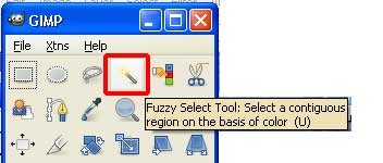 the GIMP magic wand tool
