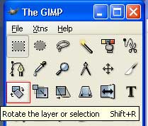 the GIMP Toolbar Rotate
