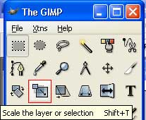 the GIMP Scale Tool