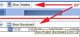 MovieMaker timeline or storyboard