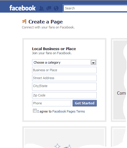 Facebook Business page creation